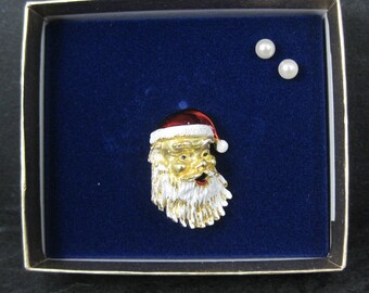 Gerrys Enamel Santa Brooch New Old Stock