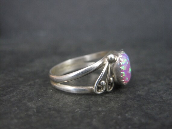 Southwestern Sterling Pink Opal Ring Size 8 - image 4