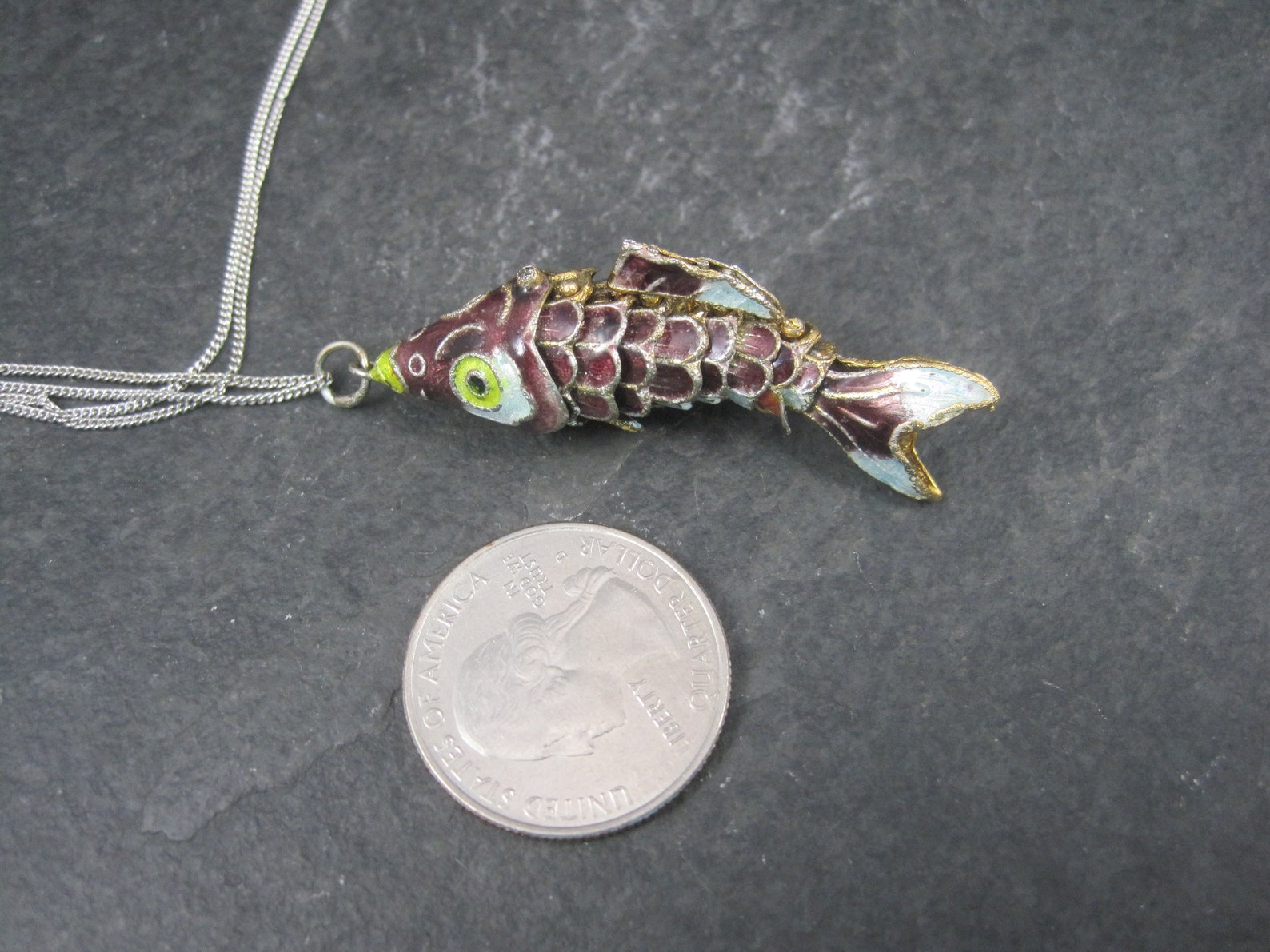 Vintage Cloisonne Enamel Fish Pendant Articulated Koi | Etsy