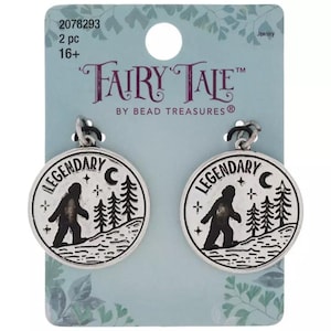 Silver Sasquatch Pendants - Set of 2 Bigfoot Charms