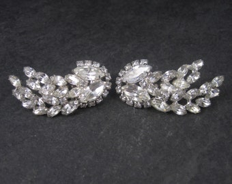 Large Vintage Juliana Clear Rhinestone Clip On Earrings