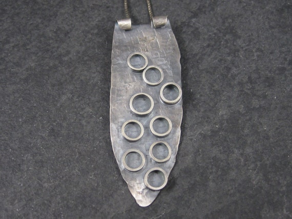 Vintage Sterling Brutalist Pendant Necklace