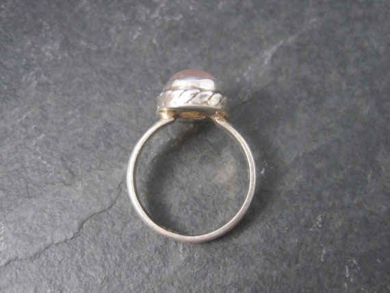 Simple 90s Sterling Rose Quartz Ring Size 7.75 - image 4