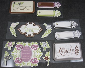Lot of Layered Chipboard Accents Family Themed