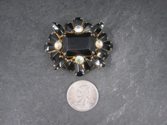 Vintage Black Rhinestone Juliana Brooch - image 4