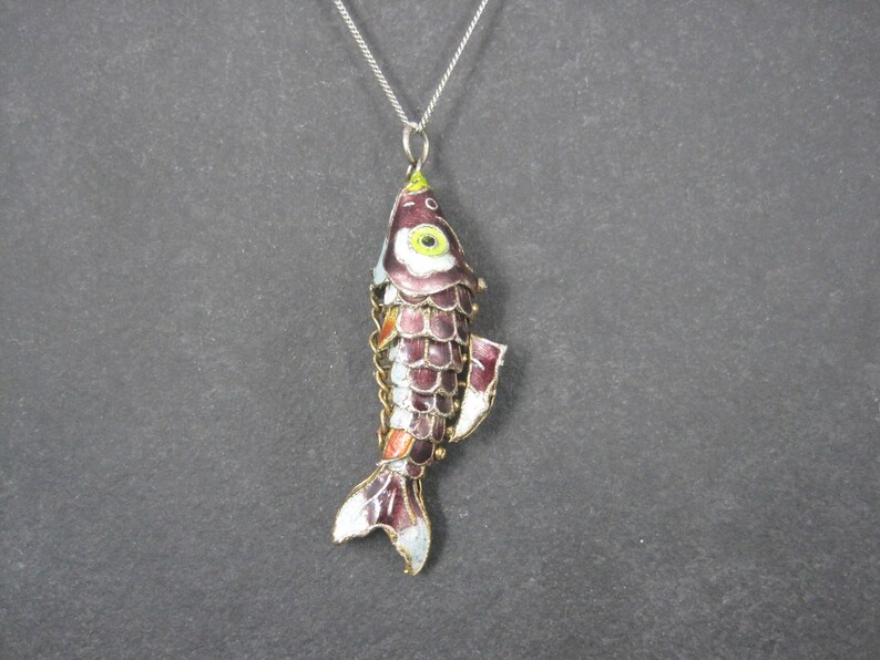 Vintage Cloisonne Enamel Fish Pendant Articulated Koi Etsy