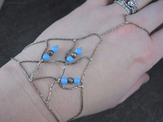 One Most Intricate Vintage Inlay Sterling Silver Turquoise Bracelet Ring Slave One Most Intricate Vintage Inlay Sterling Silver Turquoise Bracelet Ring Slave