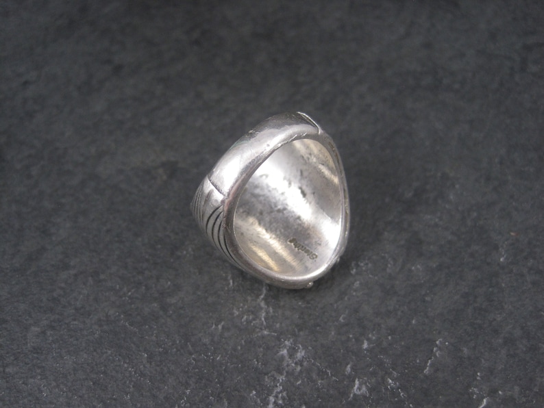 Heavy Vintage Southwestern Sterling Turquoise Ring Size 9