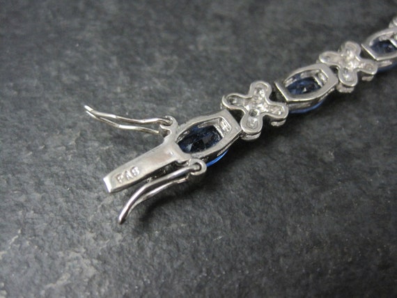 Sterling Faux Sapphire Bracelet 7 Inches - image 9