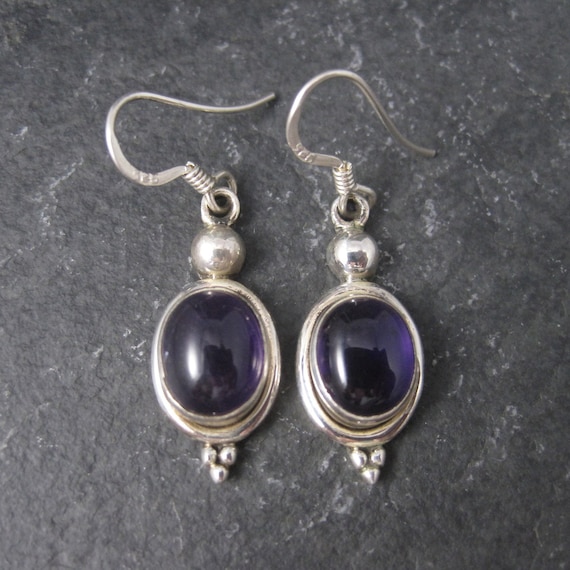 Simple Sterling Amethyst Earrings - image 1