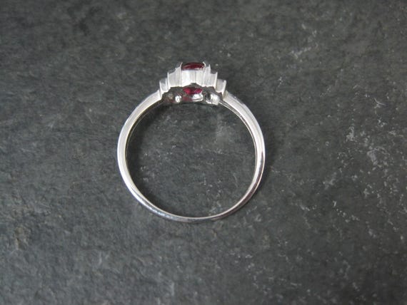 Estate Sterling Ruby Solitaire Ring Size 8 - image 4
