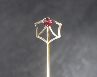 Dainty Art Deco 14K Spinel Stick Pin