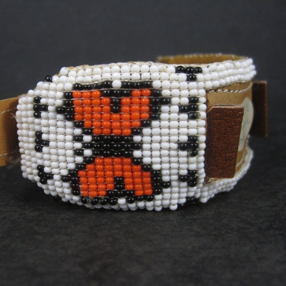 Vintage Butterfly Beaded Watch Band Paiute Jenny … - image 1