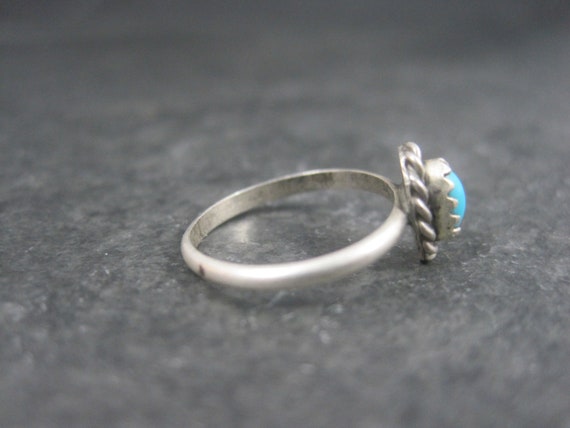 Dainty Southwestern Sterling Turquoise Ring Size 4 - image 3