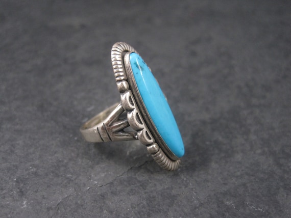 Vintage Turquoise Ring Size 6 Southwestern Sterli… - image 2