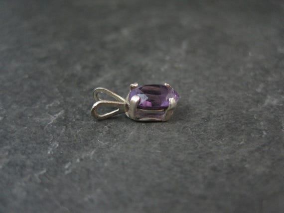 Tiny Oval Amethyst Pendant - image 4