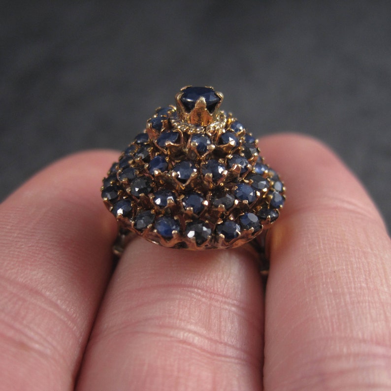 Vintage 14K Sapphire Princess Harem Ring Size 6.25 | Etsy