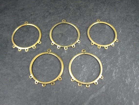 10pcs Round Brass Chandelier Base 32x38mm Jewelry Making NOS 2 Packages