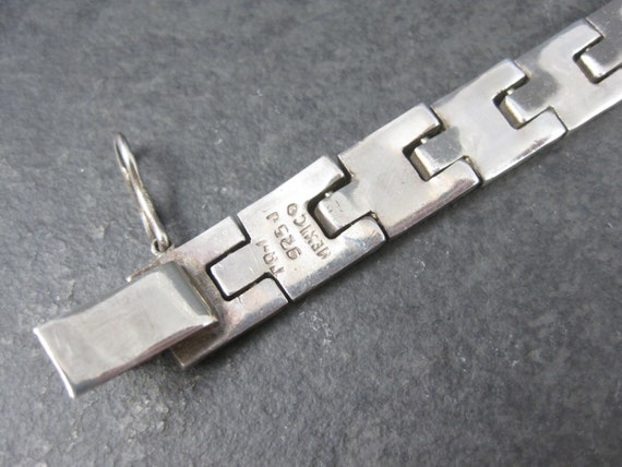 Heavy Vintage Mexican Sterling Link Bracelet 7.5 … - image 6