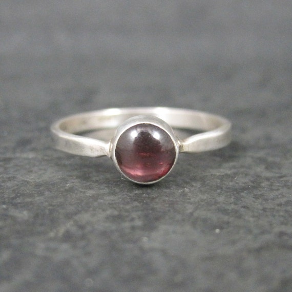 Simple Sterling Garnet Ring Size 9.5 - image 1