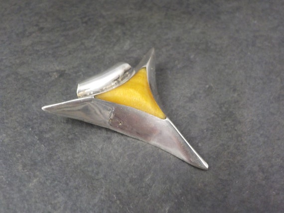 Large Mexican Sterling Triangle Pendant - image 3
