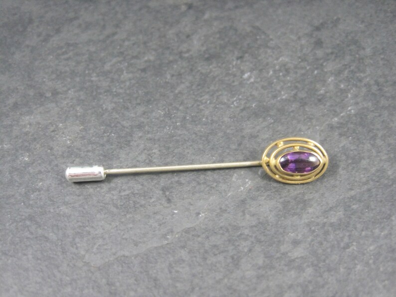 Art Deco Purple Glass Stick Pin