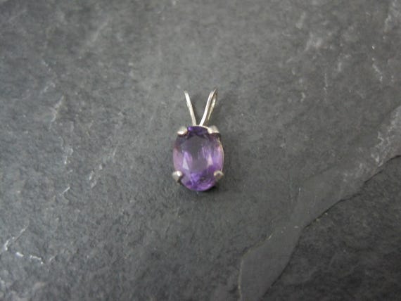 Tiny Oval Amethyst Pendant - image 2
