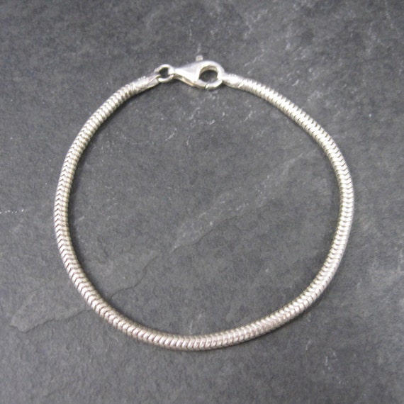 Italian Sterling 3mm Snake Chain Bracelet 7.25 In… - image 1