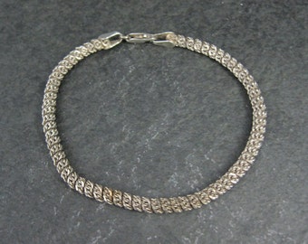 Estate Italian Sterling Silver Twisted Chain Bracelet 7 Inches