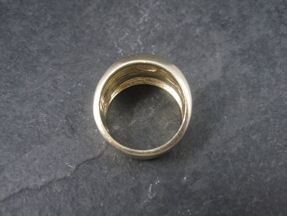 Wide Vintage 18K Vermeil Sterling Textured Ring C… - image 4