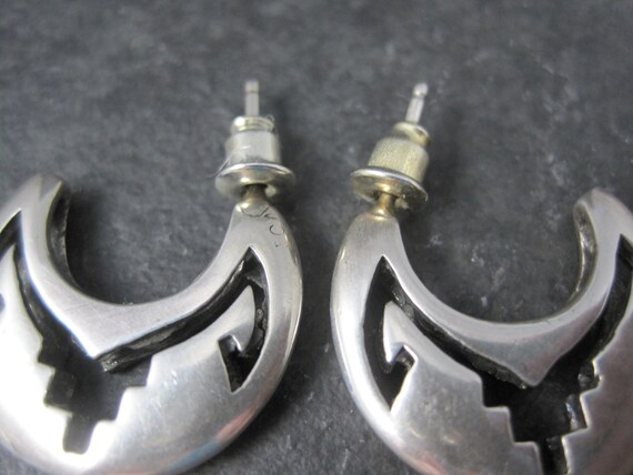 Southwestern Sterling Cresent Moon Earrings - image 5