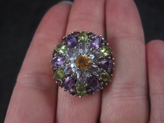 Estate Multi Gemstone Statement Ring Sterling Siz… - image 7