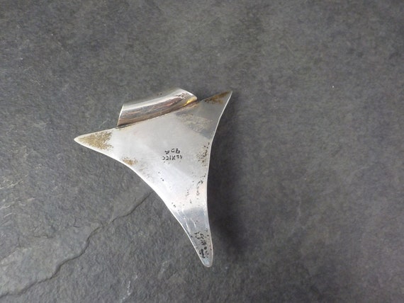 Large Mexican Sterling Triangle Pendant - image 7