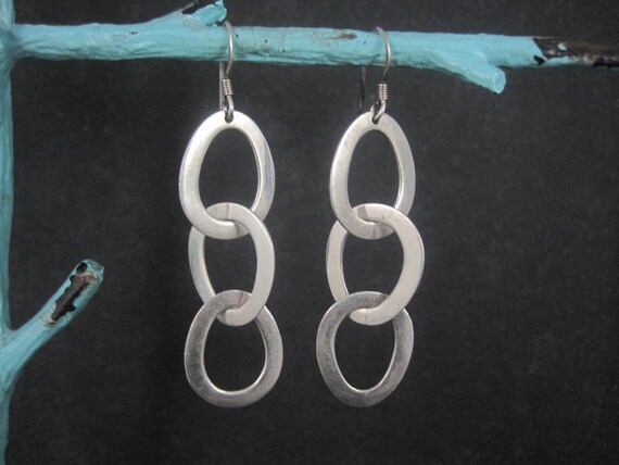 Vintage Sterling Chain Link Earrings - image 4