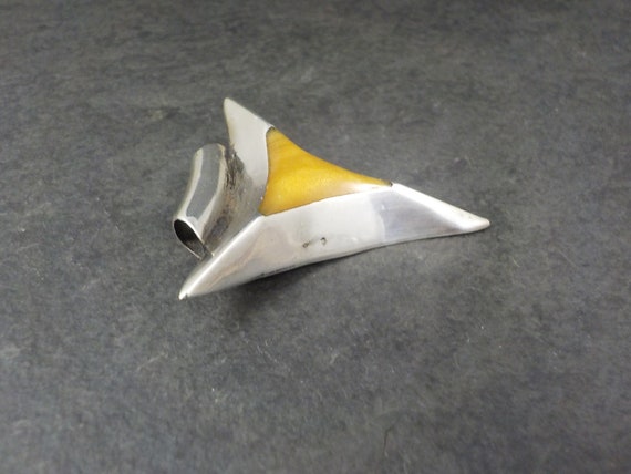 Large Mexican Sterling Triangle Pendant - image 4