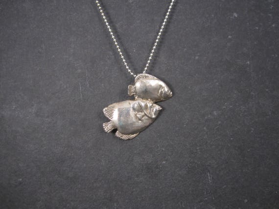 Whimsical Sterling Fish Pendant Necklace - image 2