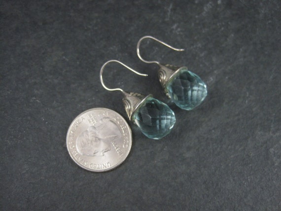 Vintage Sterling Faceted Blue Crystal Earrings Sa… - image 4