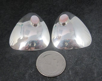 Large Navajo Pink Mother of Pearl Earrings