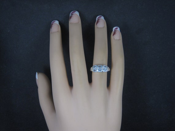 90s Sterling Blue Topaz Ring Size 6 - image 5