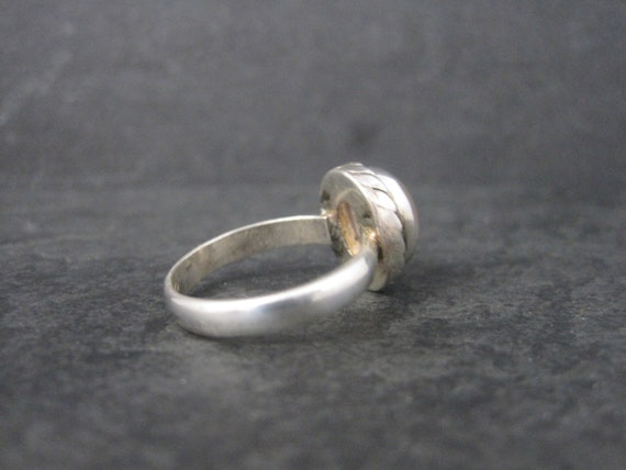 Simple 90s Sterling Rose Quartz Ring Size 7.75 - image 3