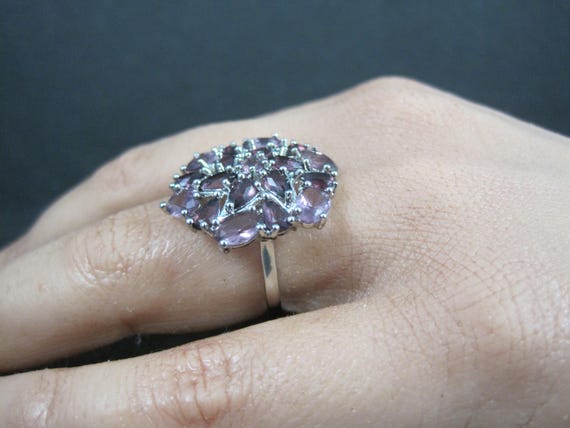 Purple and Pink Starburst Ring Size 6 Sterling Si… - image 7