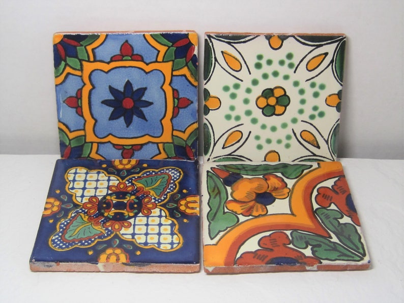 Mexican Tile Drink Coaster Set of 2 image 5