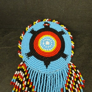 Beaded Turtle Hair Clip Barrette Regalia 7&quot; Vintage Native Pow Wow