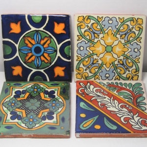 Mexican Tile Drink Coaster Set of 2 image 1