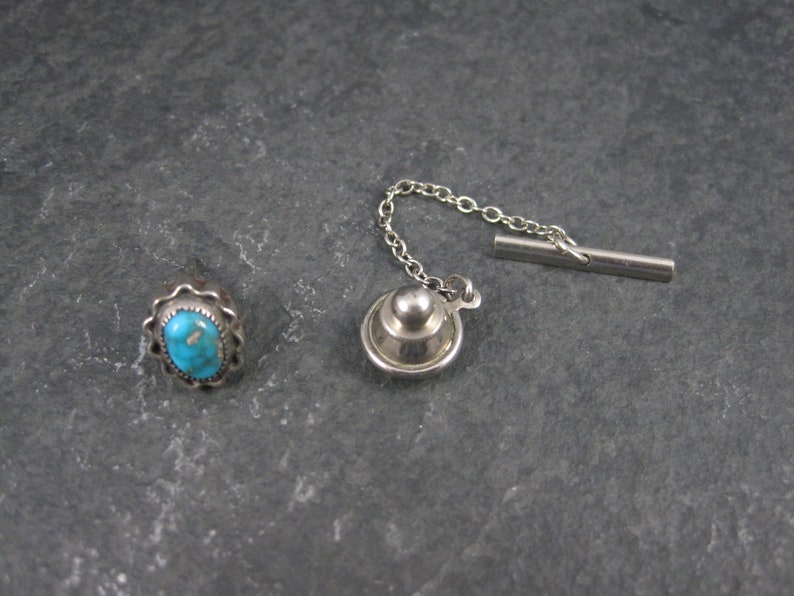 Vintage Southwestern Sterling Turquoise Tie Tack