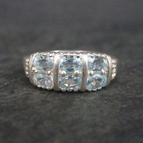 90s Sterling Blue Topaz Ring Size 6 - image 1