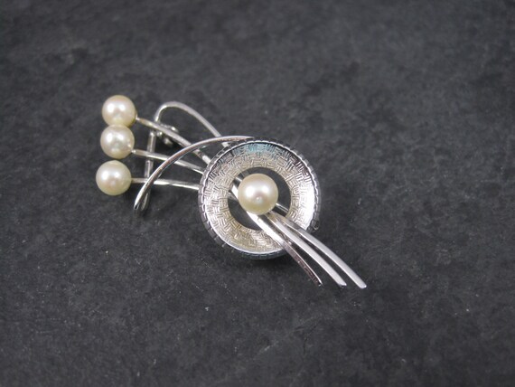 Estate Sterling Pearl Brooch Curtis Jewelry - image 9