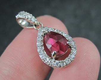 Small Estate Sterling Pink Sapphire Pendant