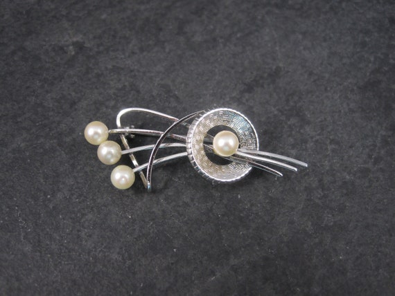 Estate Sterling Pearl Brooch Curtis Jewelry - image 7