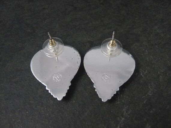 Western Heart Earrings Silver Plated Circle Y of … - image 6